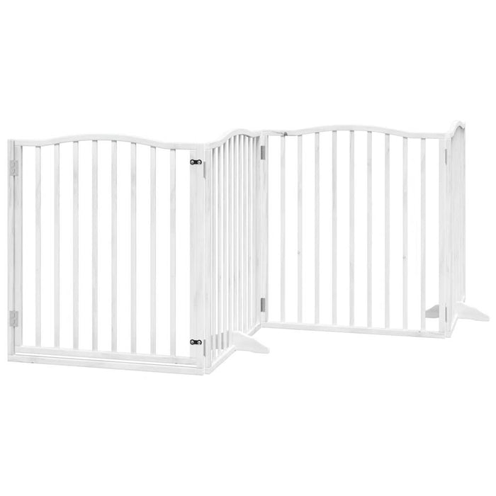 Cancello Cani Porta Pieghevole Bianco 12 Pannelli 640 cm Pioppo 3155622