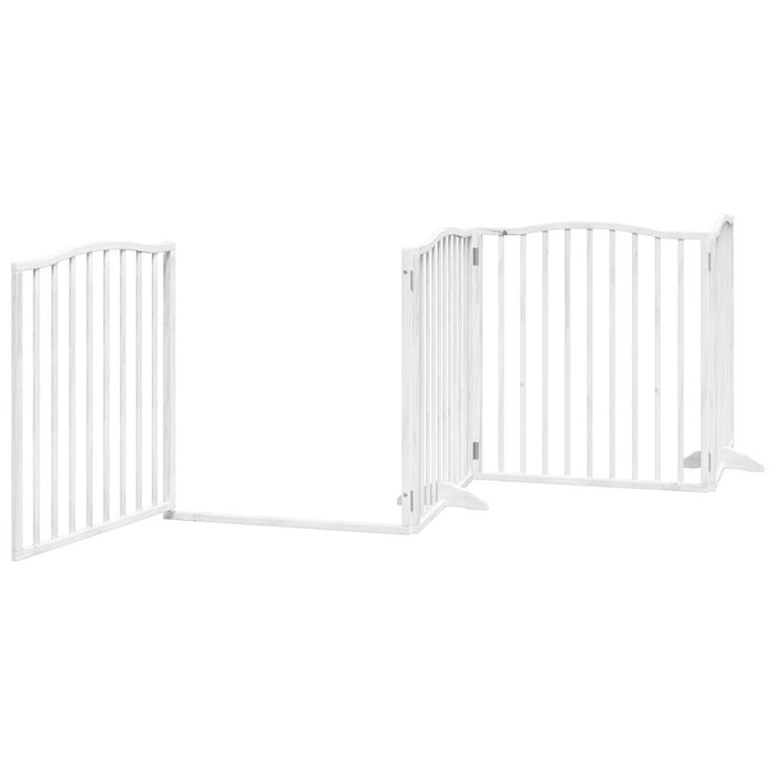 Cancello Cani Porta Pieghevole Bianco 12 Pannelli 640 cm Pioppo 3155622