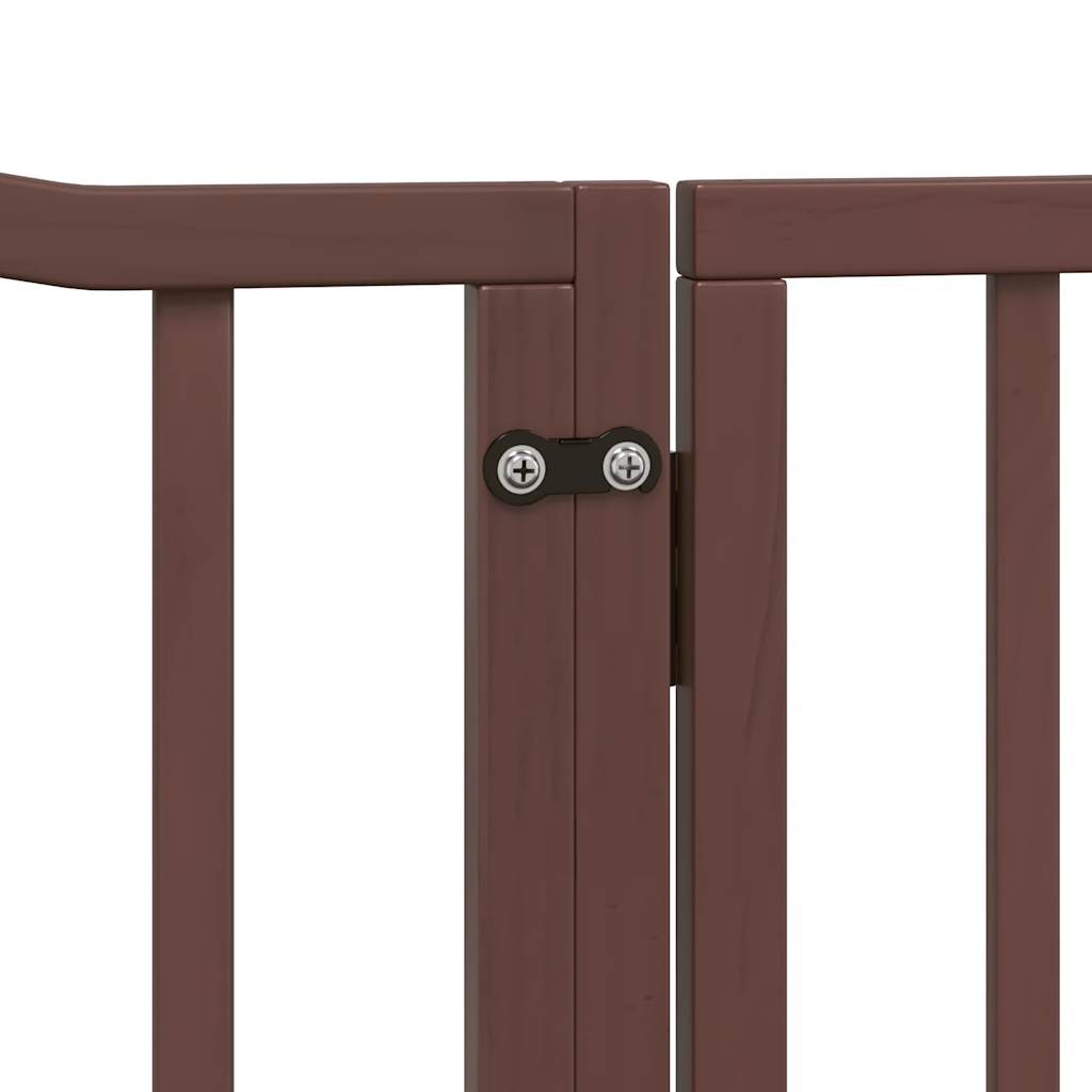 Cancello Cani Porta Pieghevole Marrone 8 Pannelli 640cm Pioppo 3155634