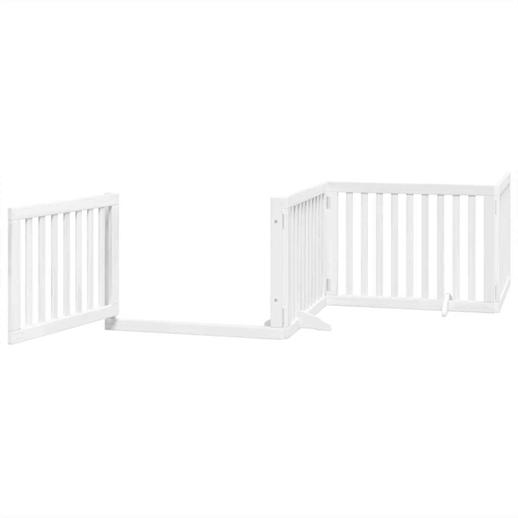 Cancello Cani Porta Pieghevole Bianco 8 Pannelli 640 cm Pioppo 3155674