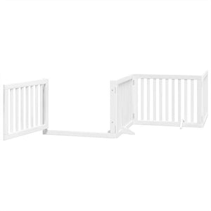 Cancello Cani Porta Pieghevole Bianco 8 Pannelli 640 cm Pioppo 3155674