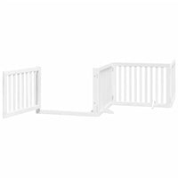 Cancello Cani Porta Pieghevole Bianco 12 Pannelli 960 cm Pioppo 3155676