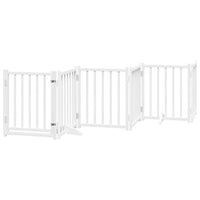 Cancello Cani Porta Pieghevole Bianco 15 Pannelli 750 cm Pioppo 3155705