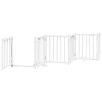 Cancello Cani Porta Pieghevole Bianco 15 Pannelli 750 cm Pioppo 3155705