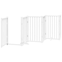 Cancello Cani Porta Pieghevole Bianco 9 Pannelli 450 cm Pioppo 3155706