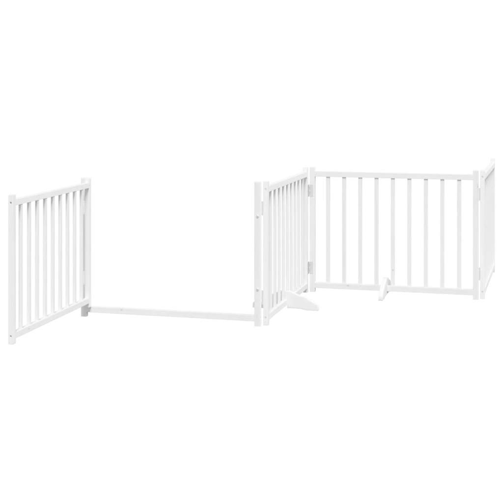 Cancello Cani Porta Pieghevole Bianco 12 Pannelli 640 cm Pioppo 3155730