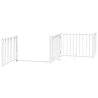 Cancello Cani Porta Pieghevole Bianco 12 Pannelli 640 cm Pioppo 3155730