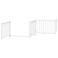 Cancello Cani Porta Pieghevole Bianco 10 Pannelli 800 cm Pioppo 3155731