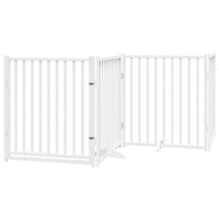 Cancello Cani Porta Pieghevole Bianco 6 Pannelli 480 cm Pioppo 3155733