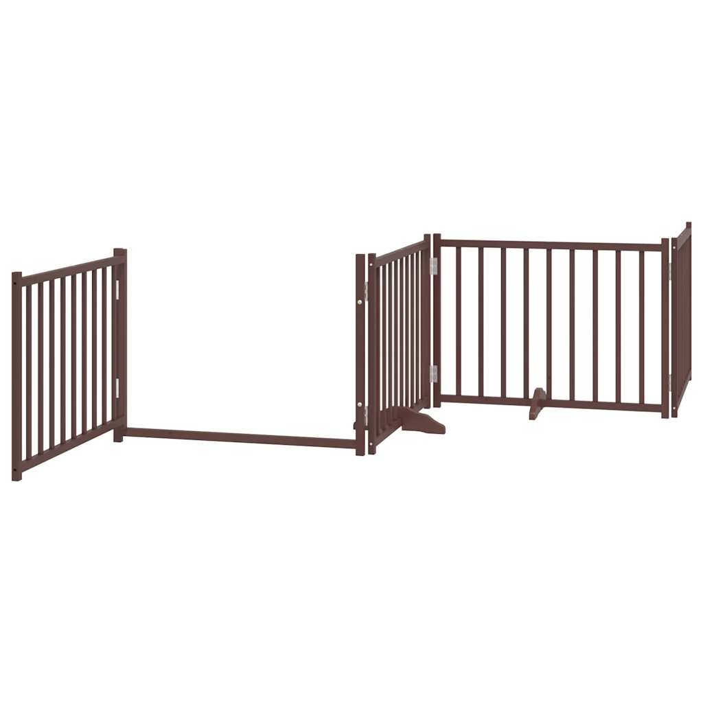 Cancello Cani Porta Pieghevole Marrone 6 Pannelli 480cm Pioppo 3155745