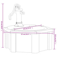 Fontana d'Acqua con Pompa 57x57x53 cm Legno Massello di Abete 363335