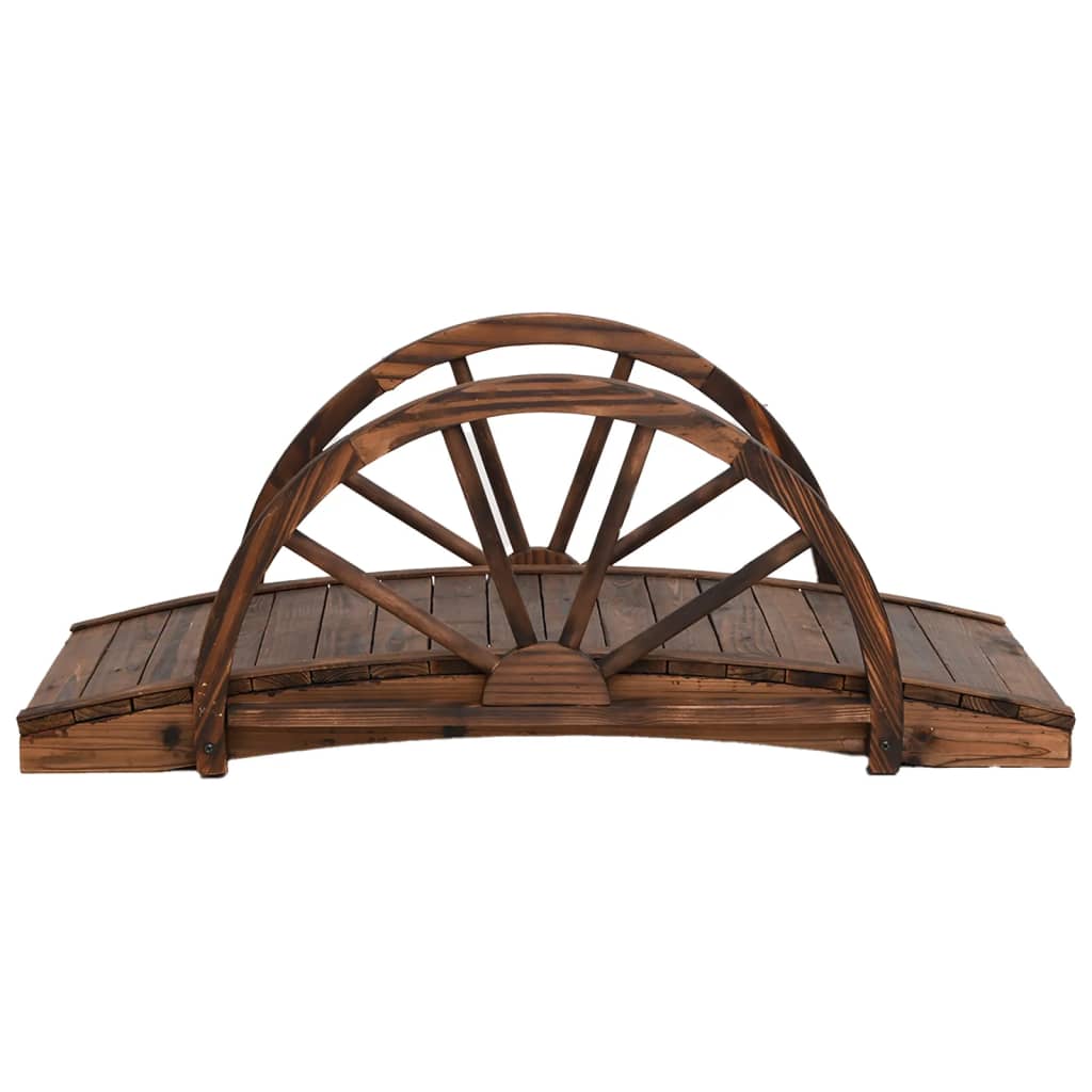 Ponte Giardino con Mezza Ruota 99x50x38 cm Legno Massello Abetecod mxl 102923