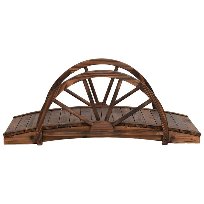 Ponte Giardino con Mezza Ruota 99x50x38 cm Legno Massello Abetecod mxl 102923