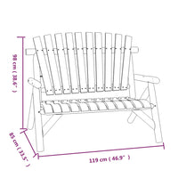 Panca Giardino 2 Posti 119x85x98cm Legno Massello Abete Rosso 363348