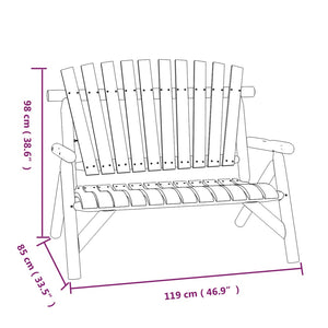 Panca Giardino 2 Posti 119x85x98cm Legno Massello Abete Rosso 363348