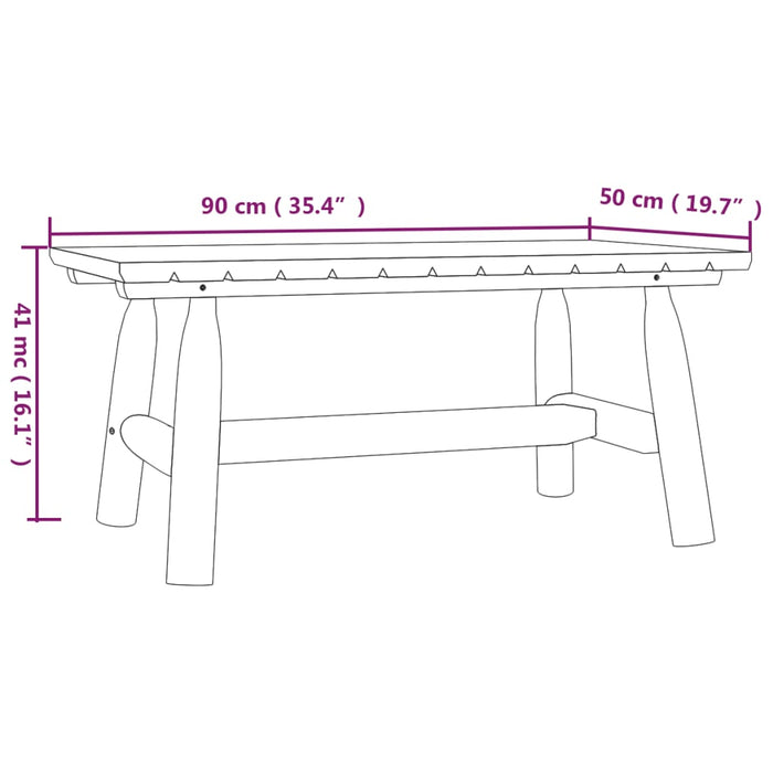 Tavolino da Salotto 90x50x41 cm Legno Massello di Abete Rosso 363354