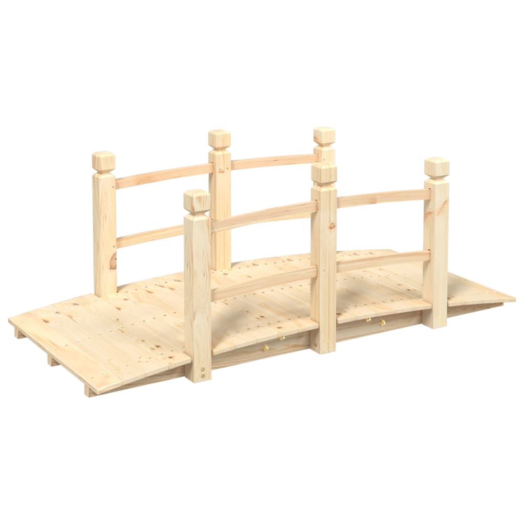 Ponte Giardino Ringhiere 150x67x56cm Legno Massello Abete Rosso 363355