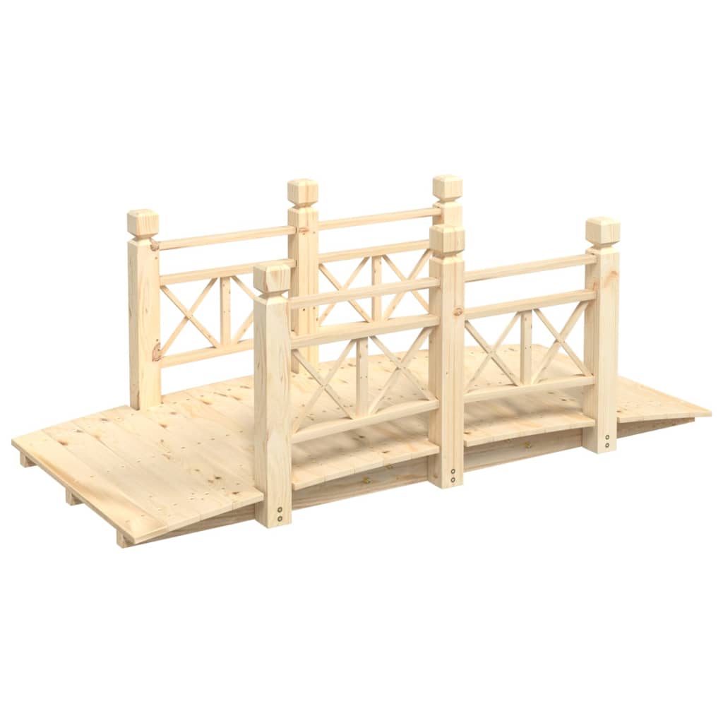 Ponte Giardino Ringhiere 150x67x56cm Legno Massello Abete Rosso 363359