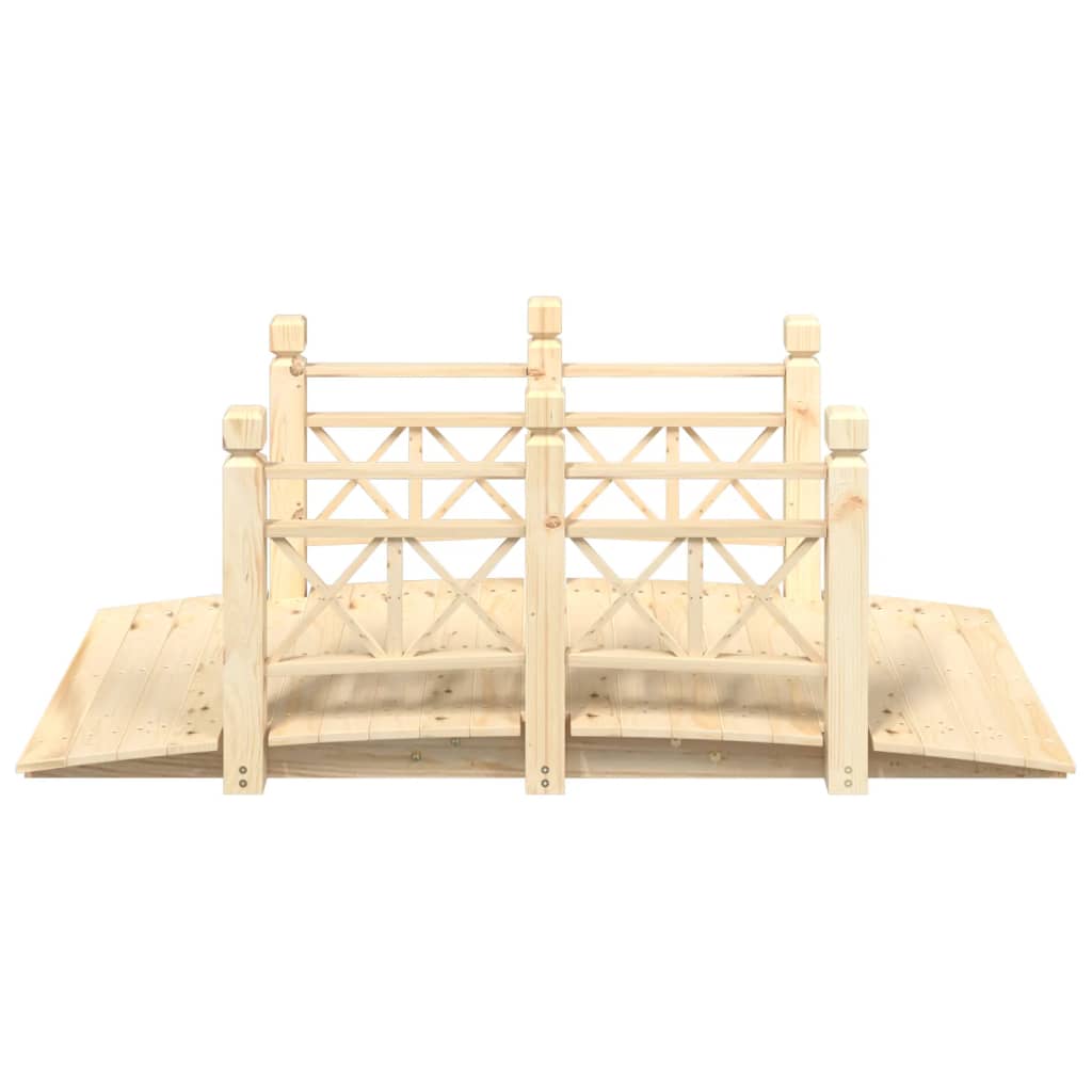 Ponte Giardino Ringhiere 150x67x56cm Legno Massello Abete Rosso 363359