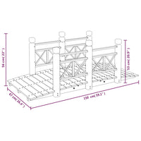 Ponte Giardino Ringhiere 150x67x56cm Legno Massello Abete Rosso 363359