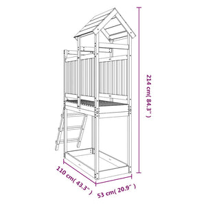 Torre da Gioco con Scaletta 53x110x214 cm in Legno di Pino 826535