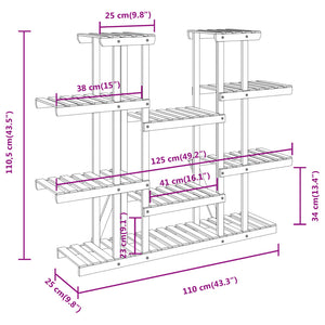 Portafiori 110x25x110,5 cm in Legno Massello di Abete 362857