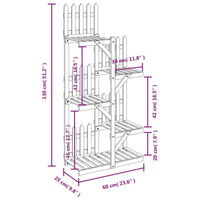 Portafiori 60x25x130 cm in Legno Massello di Abete 362873