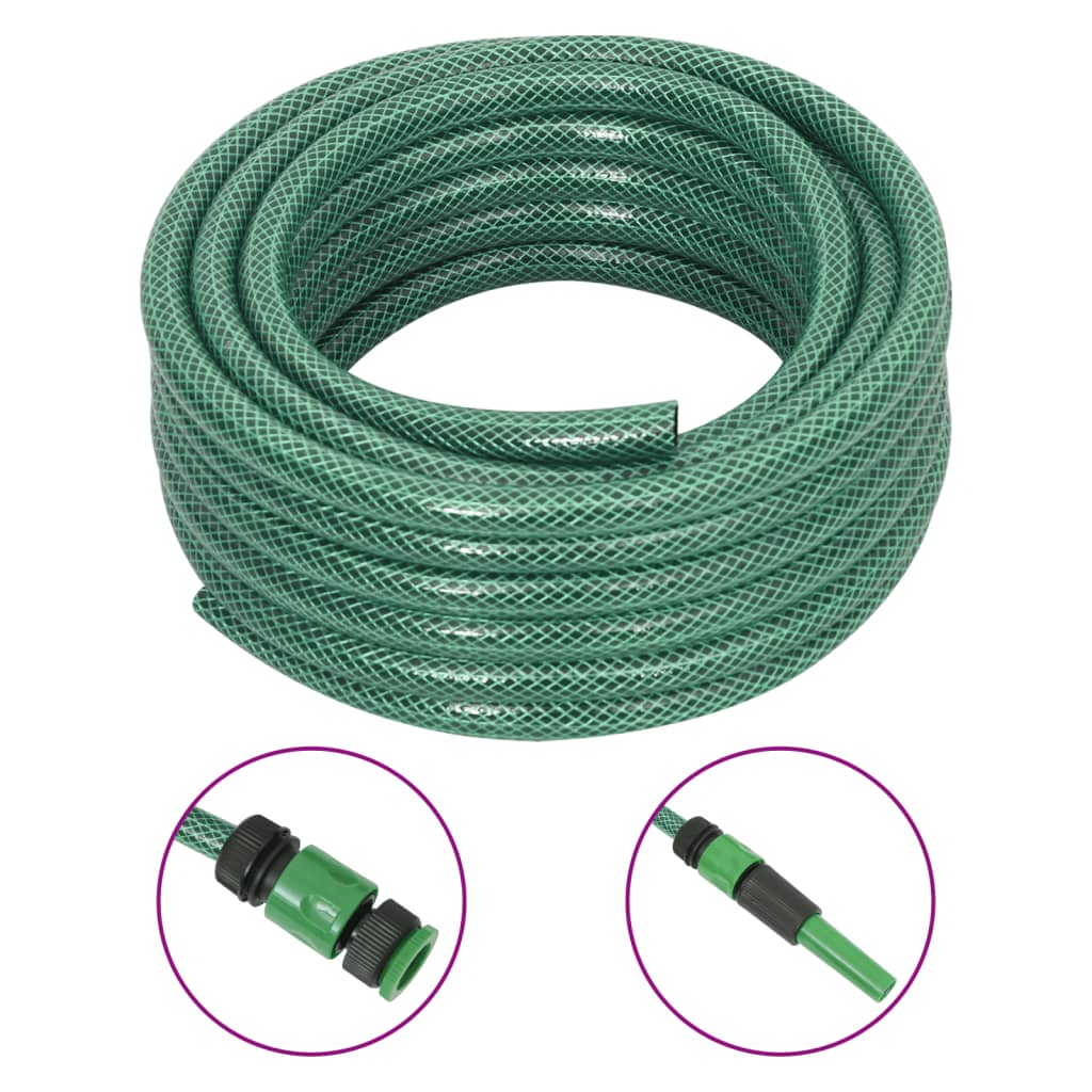 Set Tubo da Giardino con Raccordi Verde 0,6" 20 m in PVC 154370