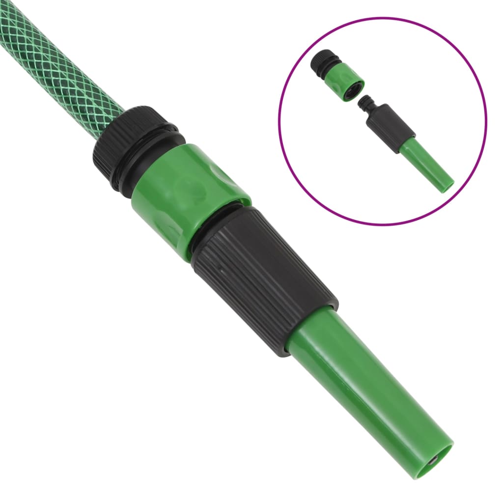 Set Tubo da Giardino con Raccordi Verde 0,6" 20 m in PVC 154370