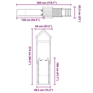 Set da Gioco da Esterno in Legno Massello di Pino 3155864