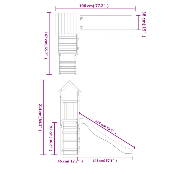 Set da Gioco da Esterno in Legno Massello di Douglas 3155889