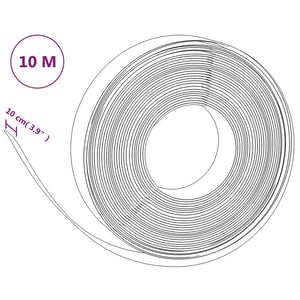 Bordature da Giardino 3 pz Grigie 10 m 10 cm in Polietilene 3155429