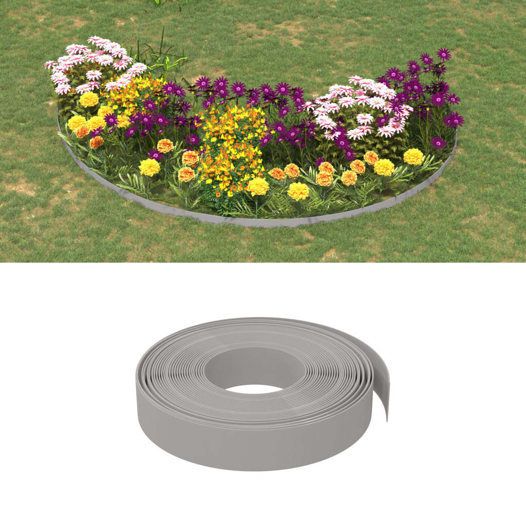 Bordature da Giardino 5 pz Grigie 10 m 10 cm in Polietilenecod mxl 94055