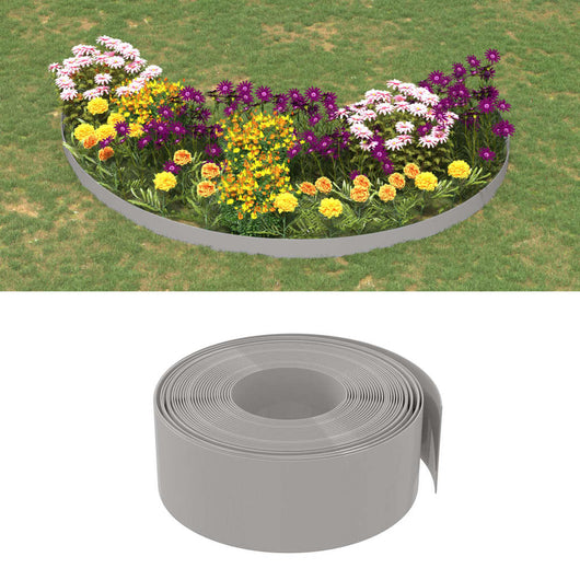 Bordature da Giardino 2 pz Grigie 10 m 20 cm in Polietilenecod mxl 94056