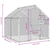 Voliera Antracite 1,79x2x1,85 m in Alluminio 3155801