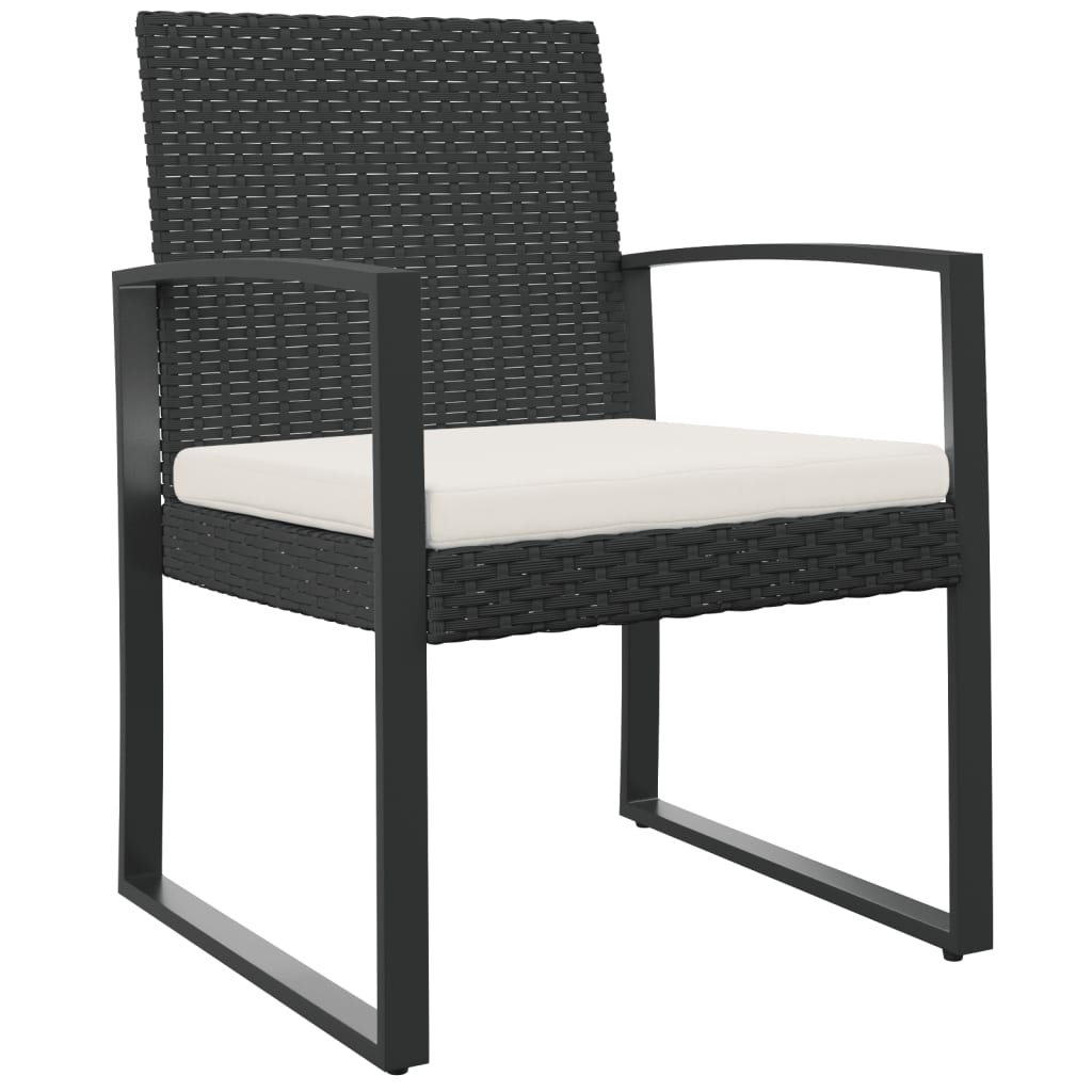 Sedie da Pranzo da Giardino 2 pz Nere in Rattan PPcod mxl 70668