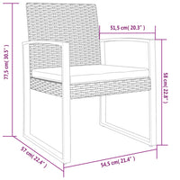 Sedie da Pranzo da Giardino 2 pz Marroni in Rattan PP 360204