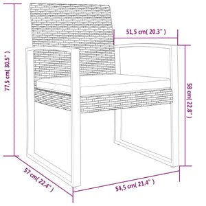 Sedie da Pranzo da Giardino 2 pz Marroni in Rattan PP 360204