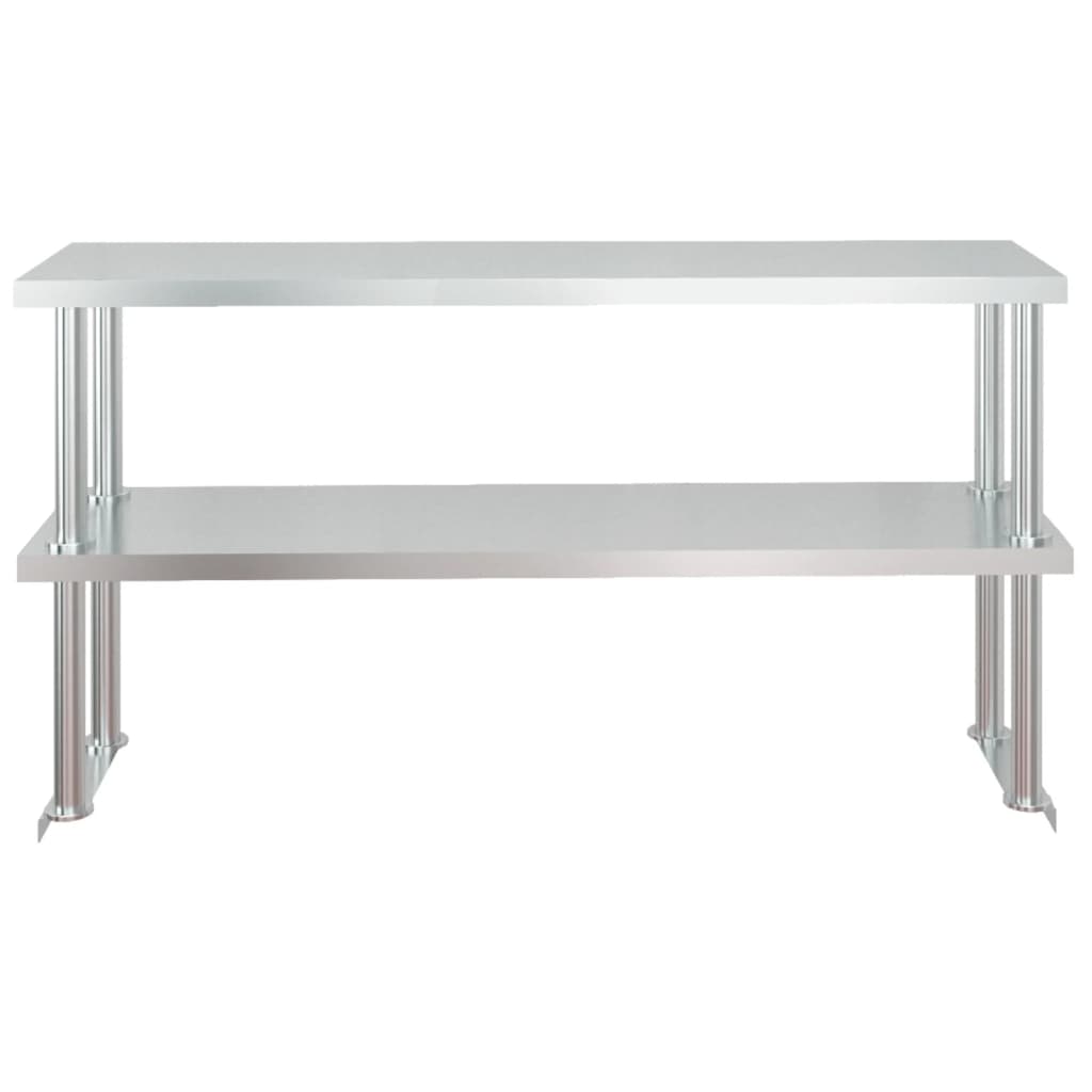 Tavolo Lavoro Cucina con Ripiano 120x60x145 cm Acciaio Inox 3155992