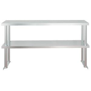 Tavolo Lavoro Cucina con Ripiano 120x60x145 cm Acciaio Inox 3155992