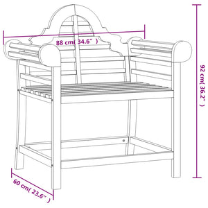 Sedia da Giardino 88x60x92 cm in Legno Massello di Teak 363236