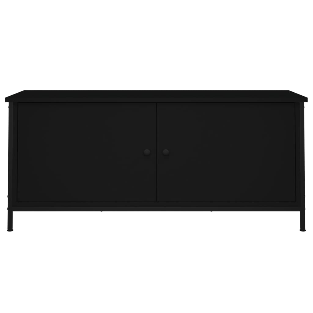 Mobile Porta TV con Ante Nero 102x35x45 cm in Legno Multistrato 826290