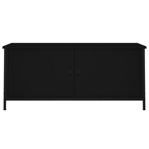 Mobile Porta TV con Ante Nero 102x35x45 cm in Legno Multistrato 826290