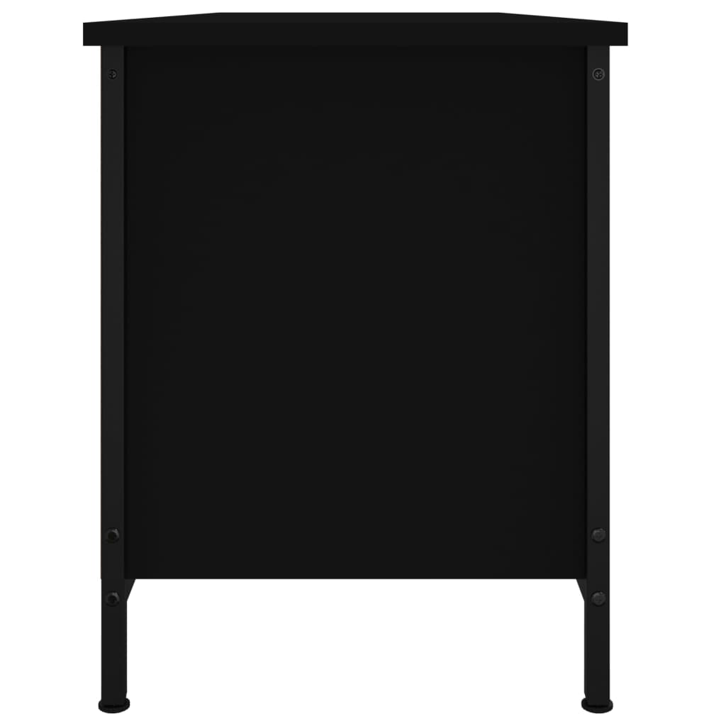 Mobile Porta TV con Ante Nero 102x35x45 cm in Legno Multistrato 826290