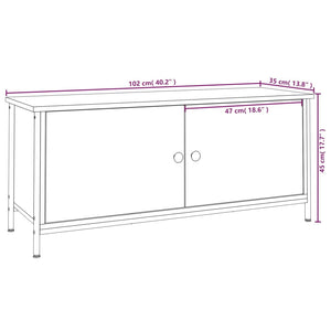 Mobile Porta TV con Ante Nero 102x35x45 cm in Legno Multistrato 826290