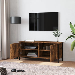 Mobile TV con Ante Rovere Fumo 102x35x45 cm Legno Multistratocod mxl 73417