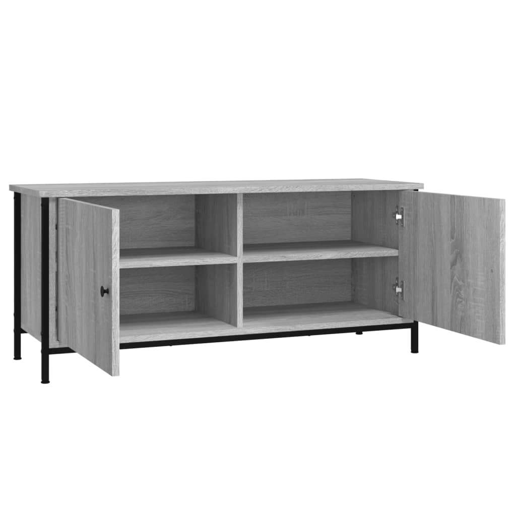 Mobile TV con Ante Grigio Sonoma 102x35x45 cm Legno Multistrato 826293