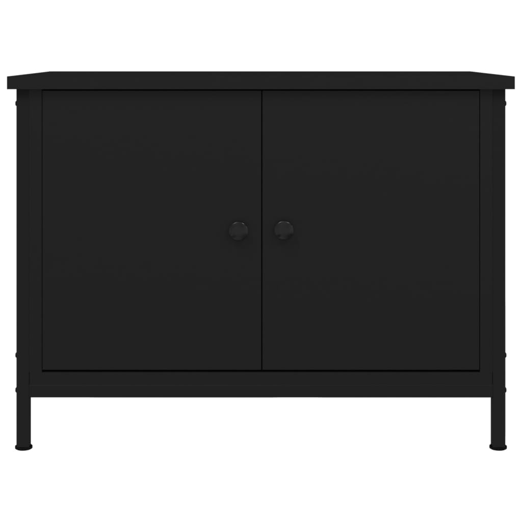 Mobile Porta TV con Ante Nero 60x35x45 cm in Legno Multistrato 826295