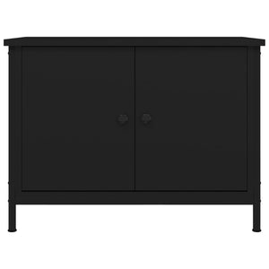 Mobile Porta TV con Ante Nero 60x35x45 cm in Legno Multistrato 826295