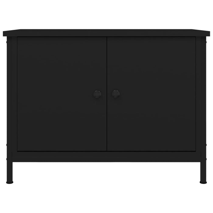 Mobile Porta TV con Ante Nero 60x35x45 cm in Legno Multistrato 826295